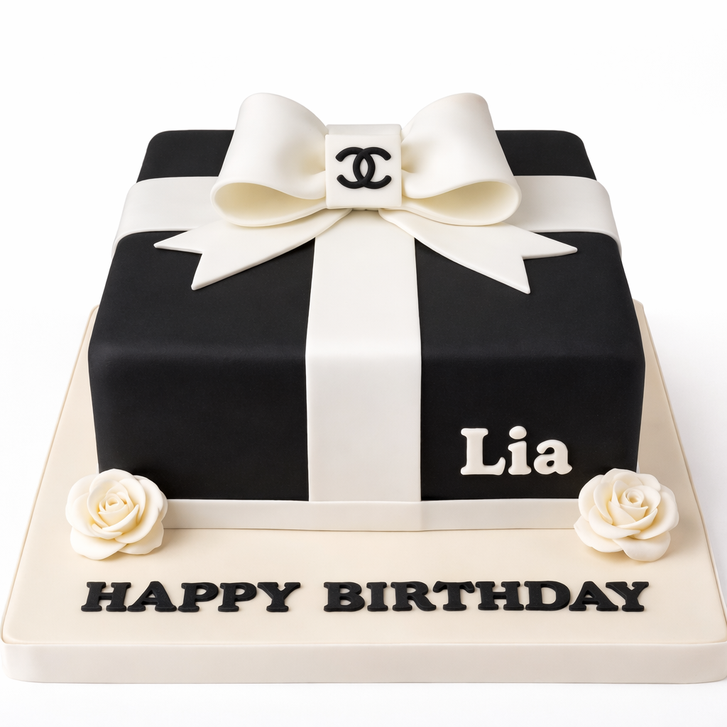 Chanel Inspired Gift Box Birthday Cake