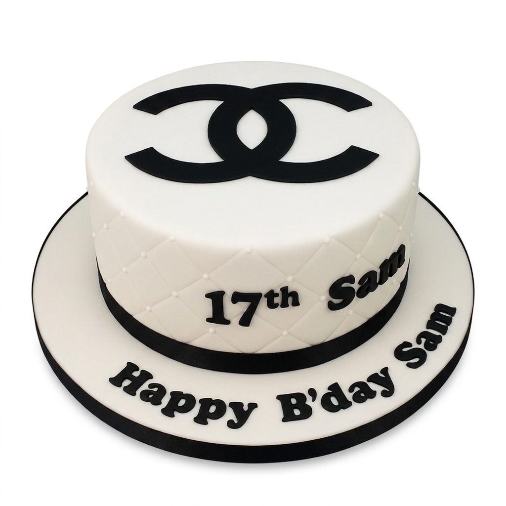 Chanel Inspired Birthday Cake with Custom Age