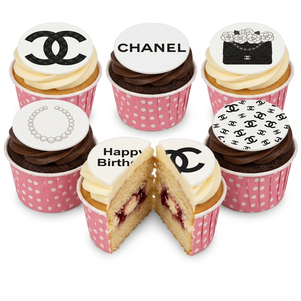 Chanel Designer Birthday Cupcakes