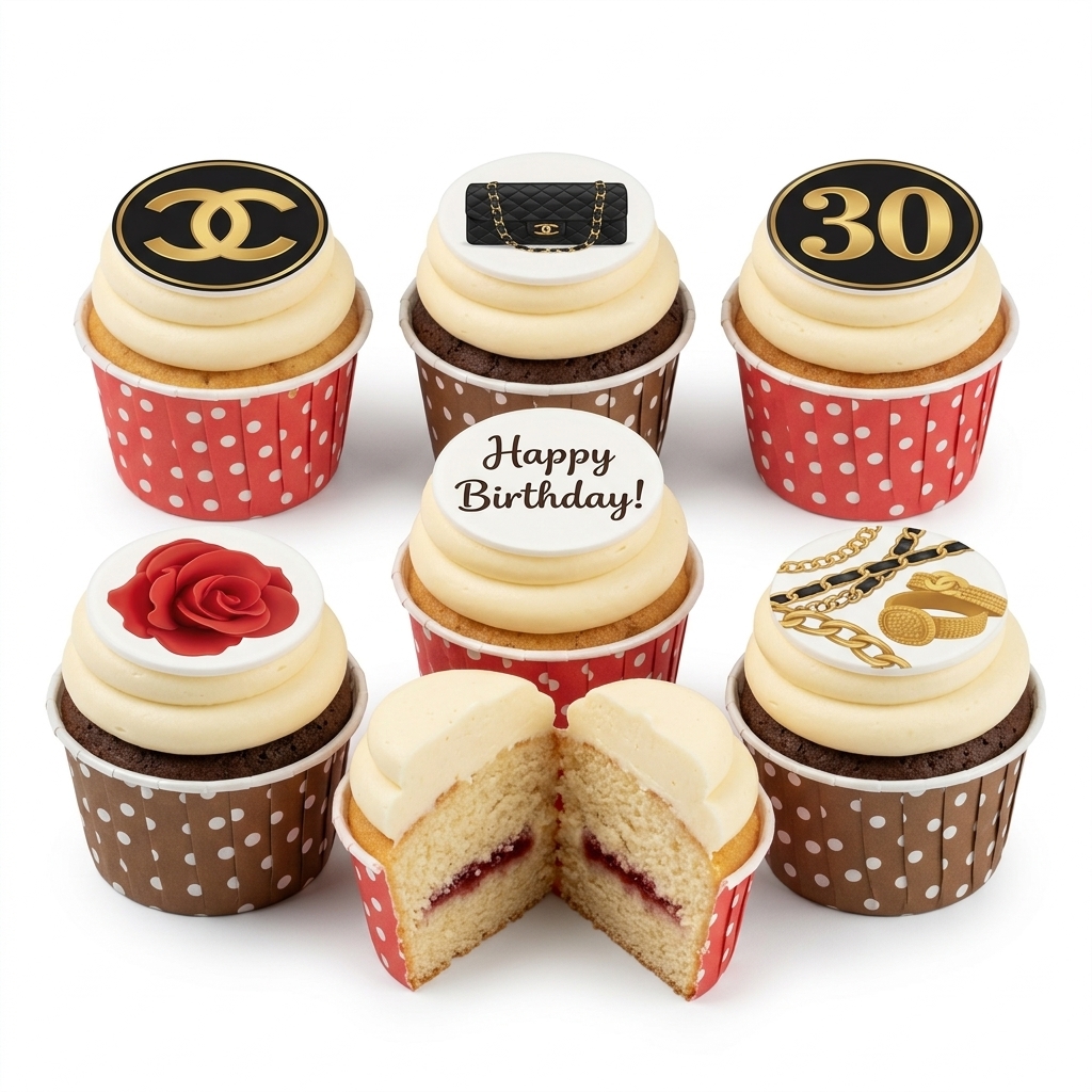 Designer Birthday Cupcakes for Her