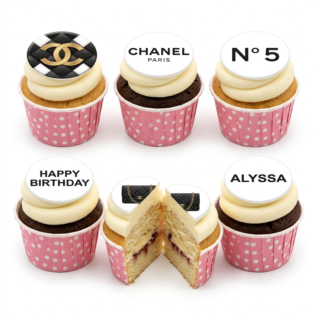 Chanel Designer Birthday Cupcakes