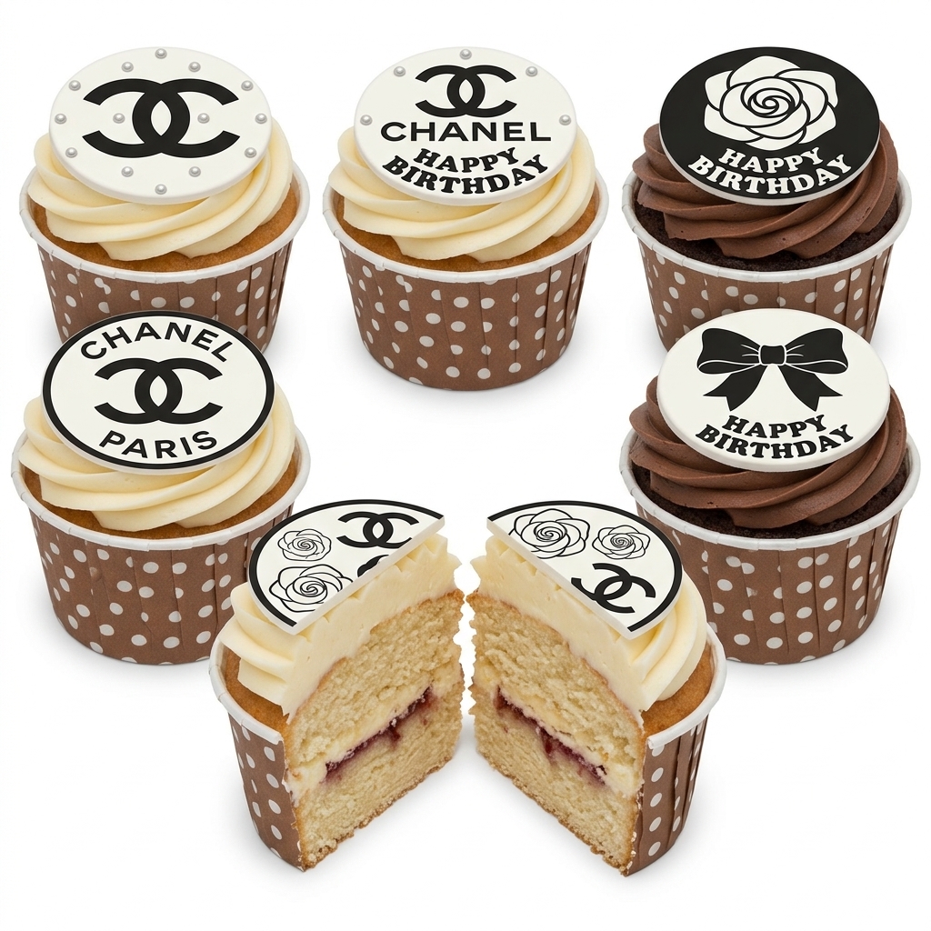 Chanel Inspired Birthday Cupcakes