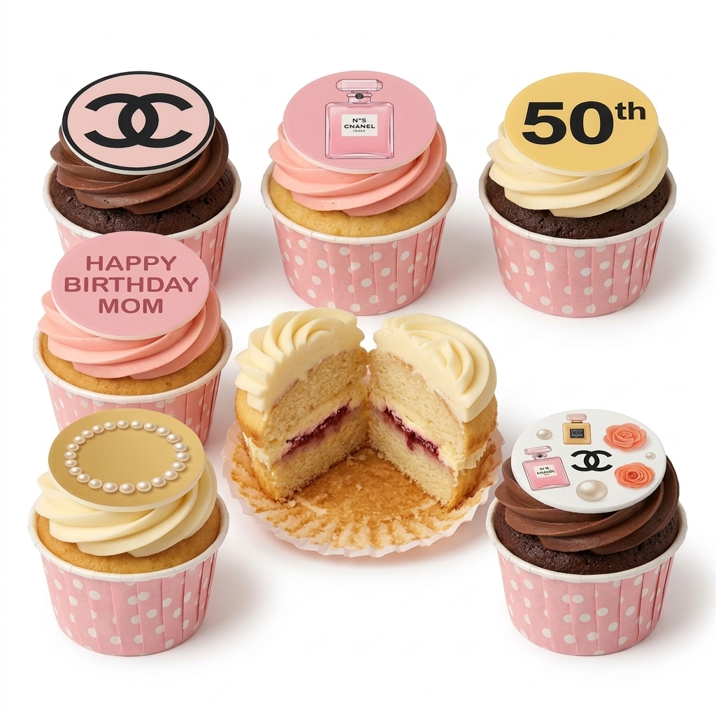 Designer Fashion Birthday Cupcakes for Her