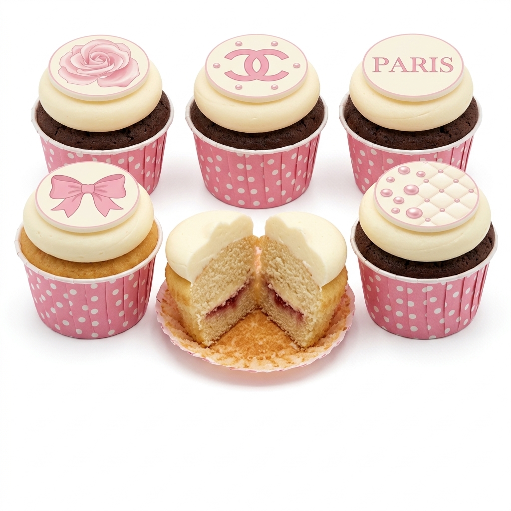 Elegant Designer Fashion Birthday Cupcakes
