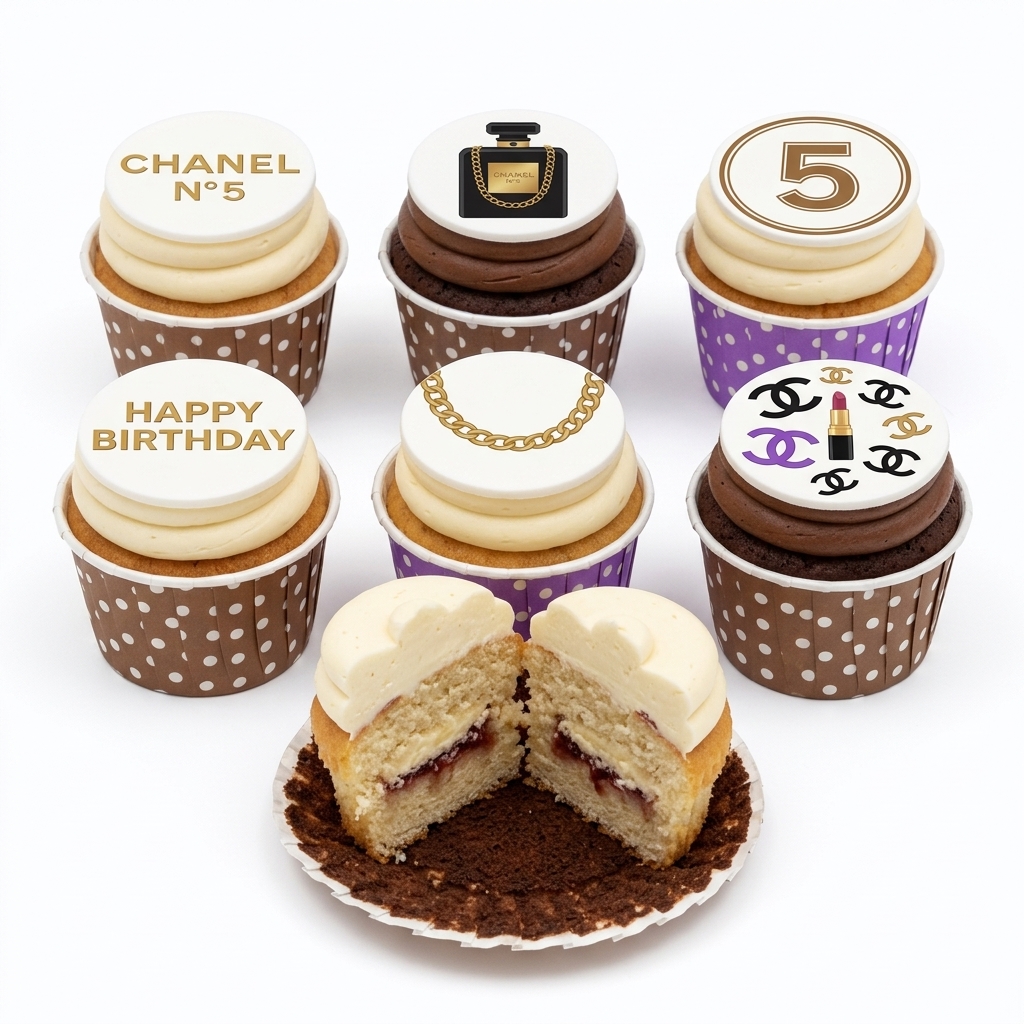 Chanel Inspired Birthday Cupcakes for Her