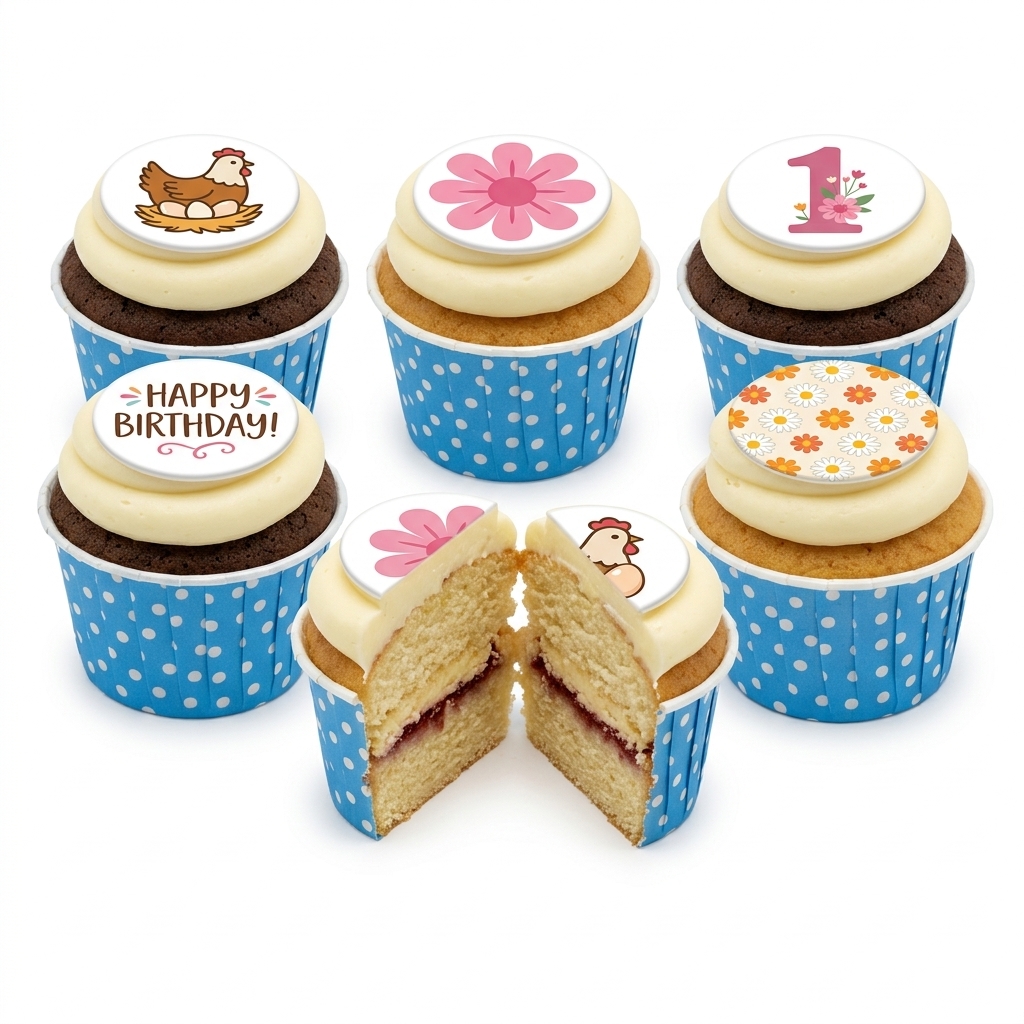 Farm & Floral Kids Birthday Cupcakes
