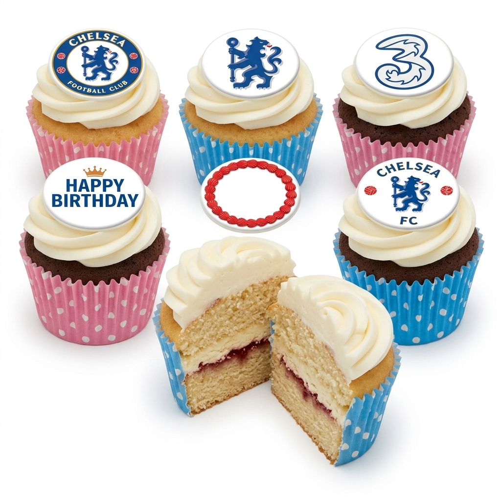 Chelsea Football Club Birthday Cupcakes