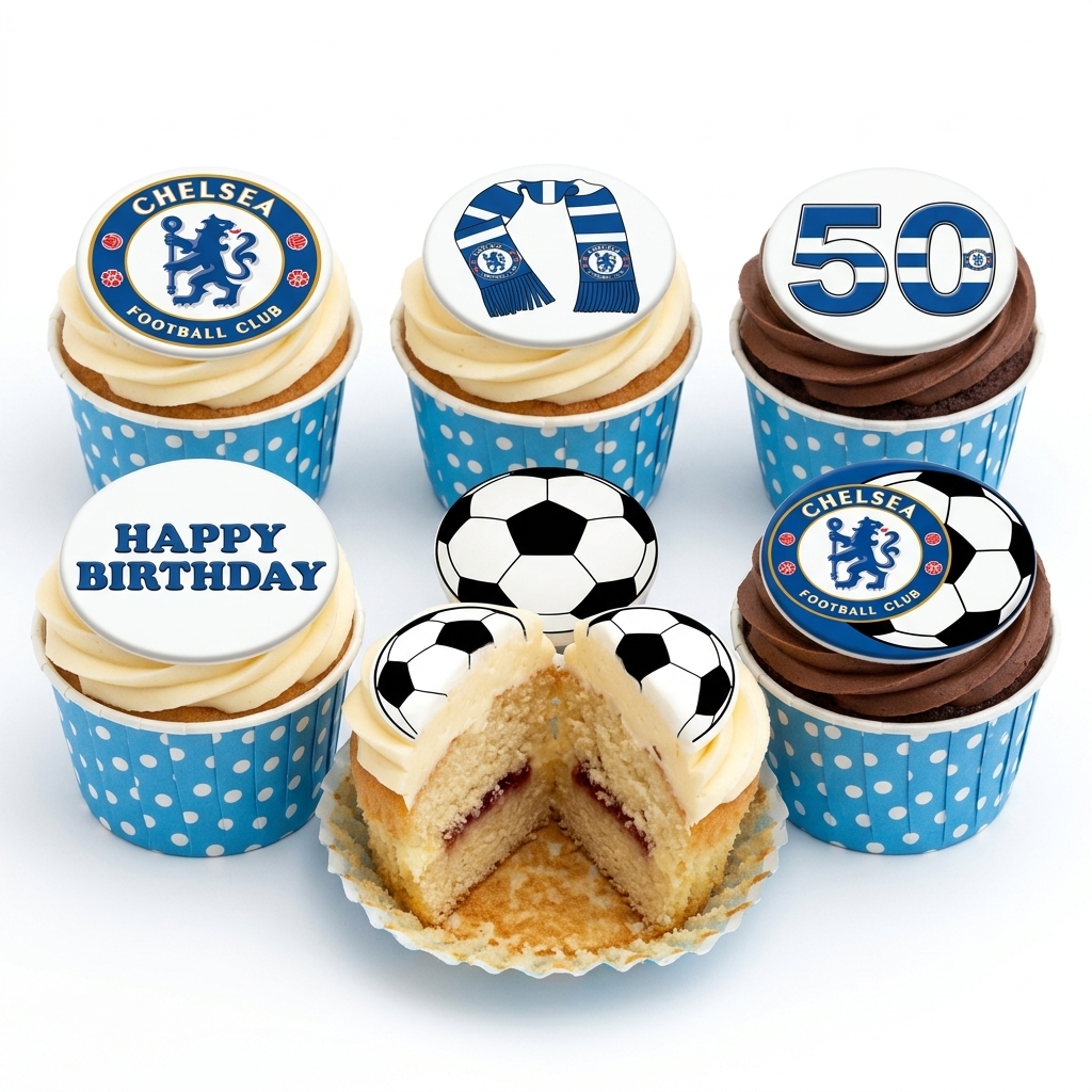 Chelsea Football Club Birthday Cupcakes