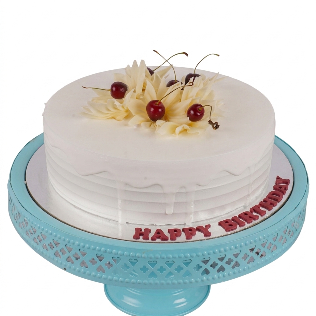 Cherry & White Chocolate Birthday Cake