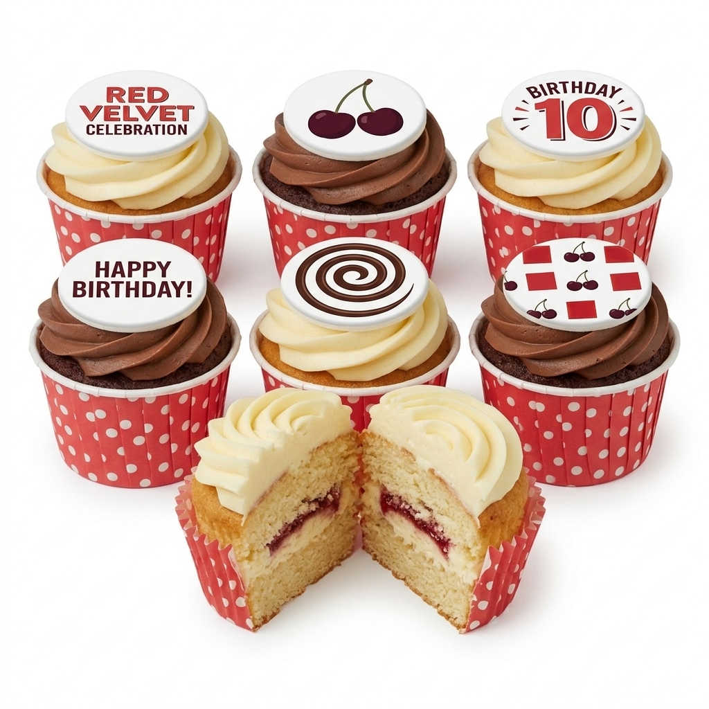Personalised Birthday Cupcakes with Custom Toppers