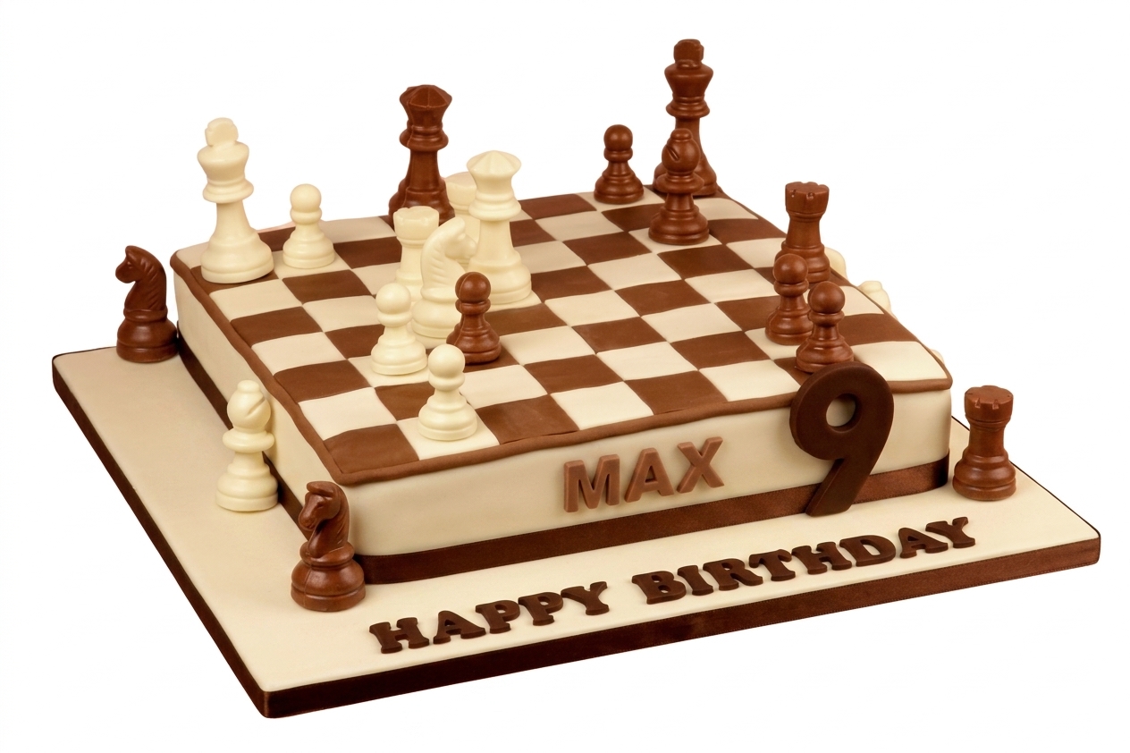 Chess Board Birthday Cake with Custom Age