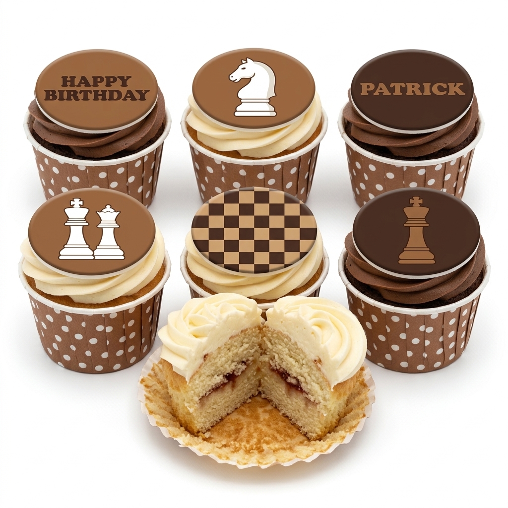 Chess Theme Birthday Cupcakes