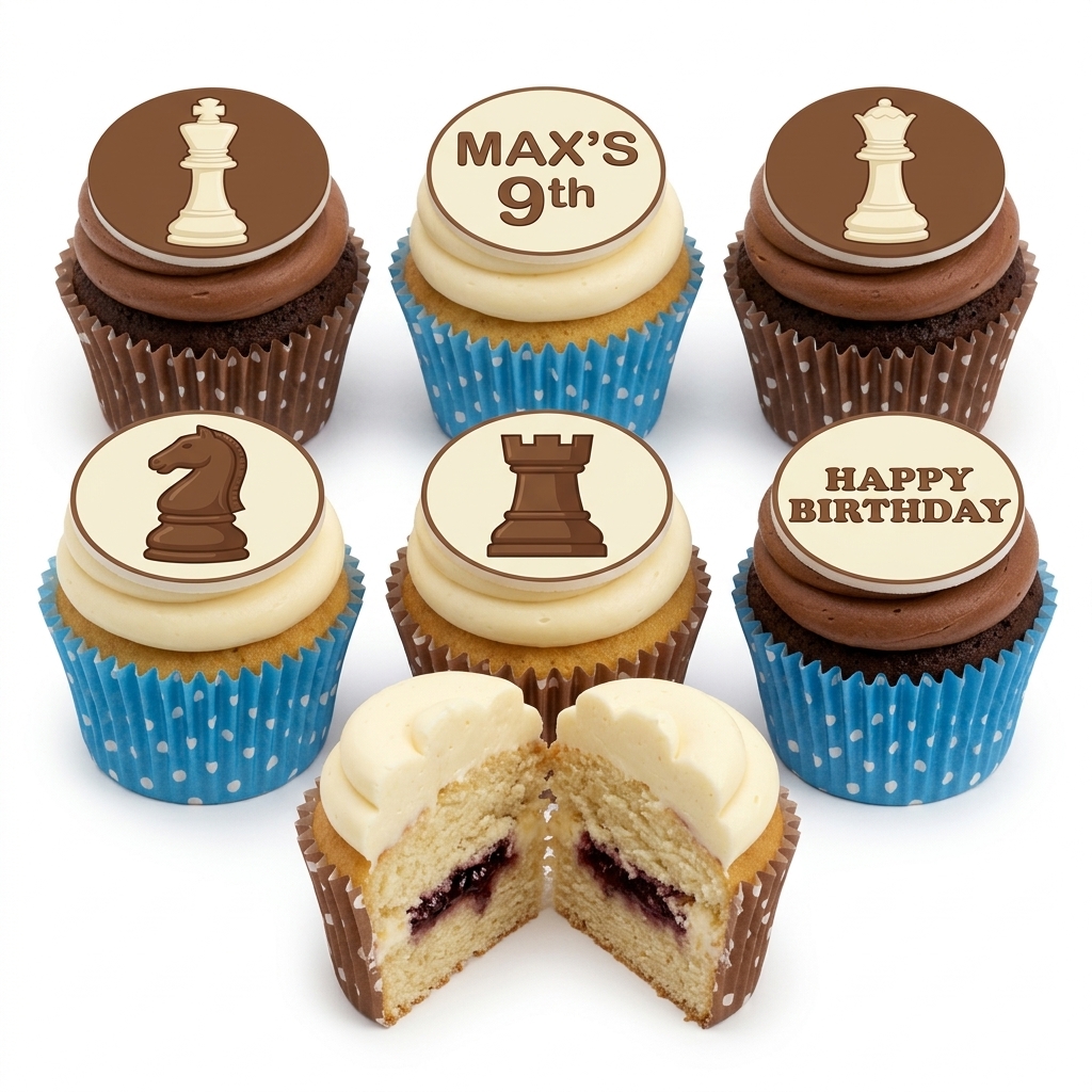 Chess Theme Birthday Cupcakes
