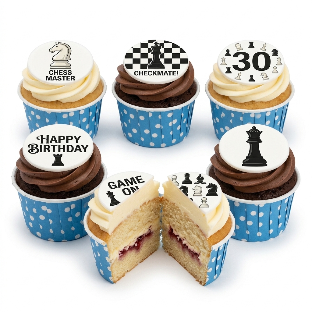 Chess Birthday Cupcakes