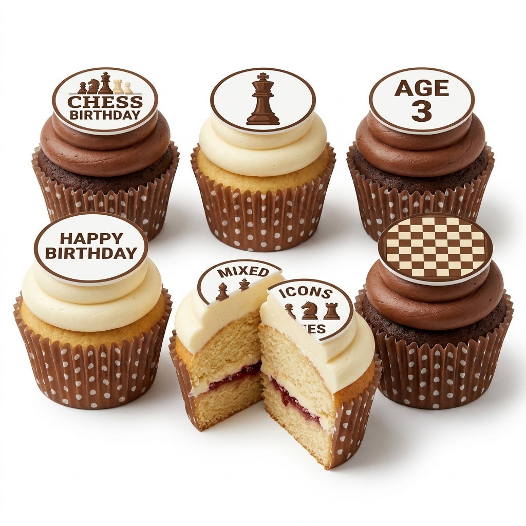 Chess Theme Birthday Cupcakes