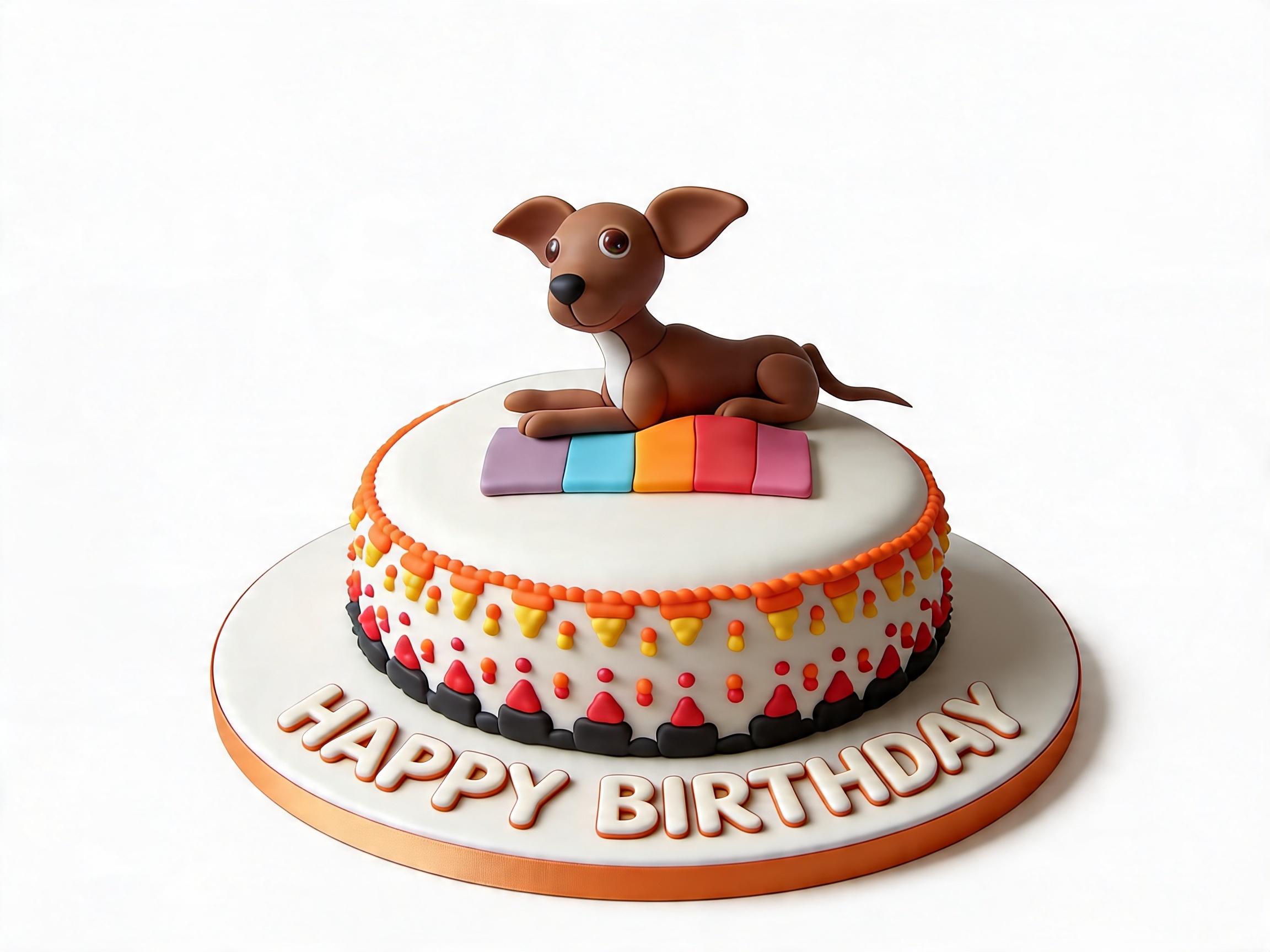 Cute Dog Theme Birthday Cake