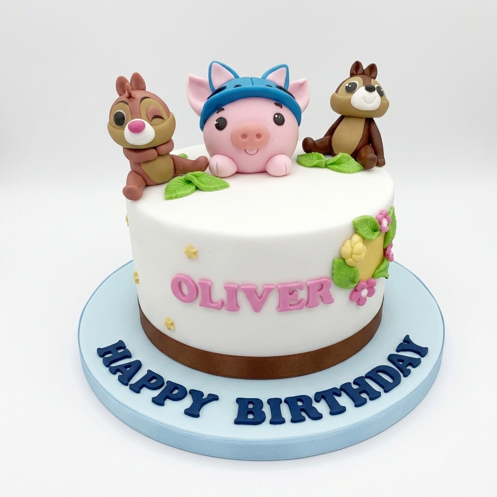 Personalised Animal Theme Kids Birthday Cake