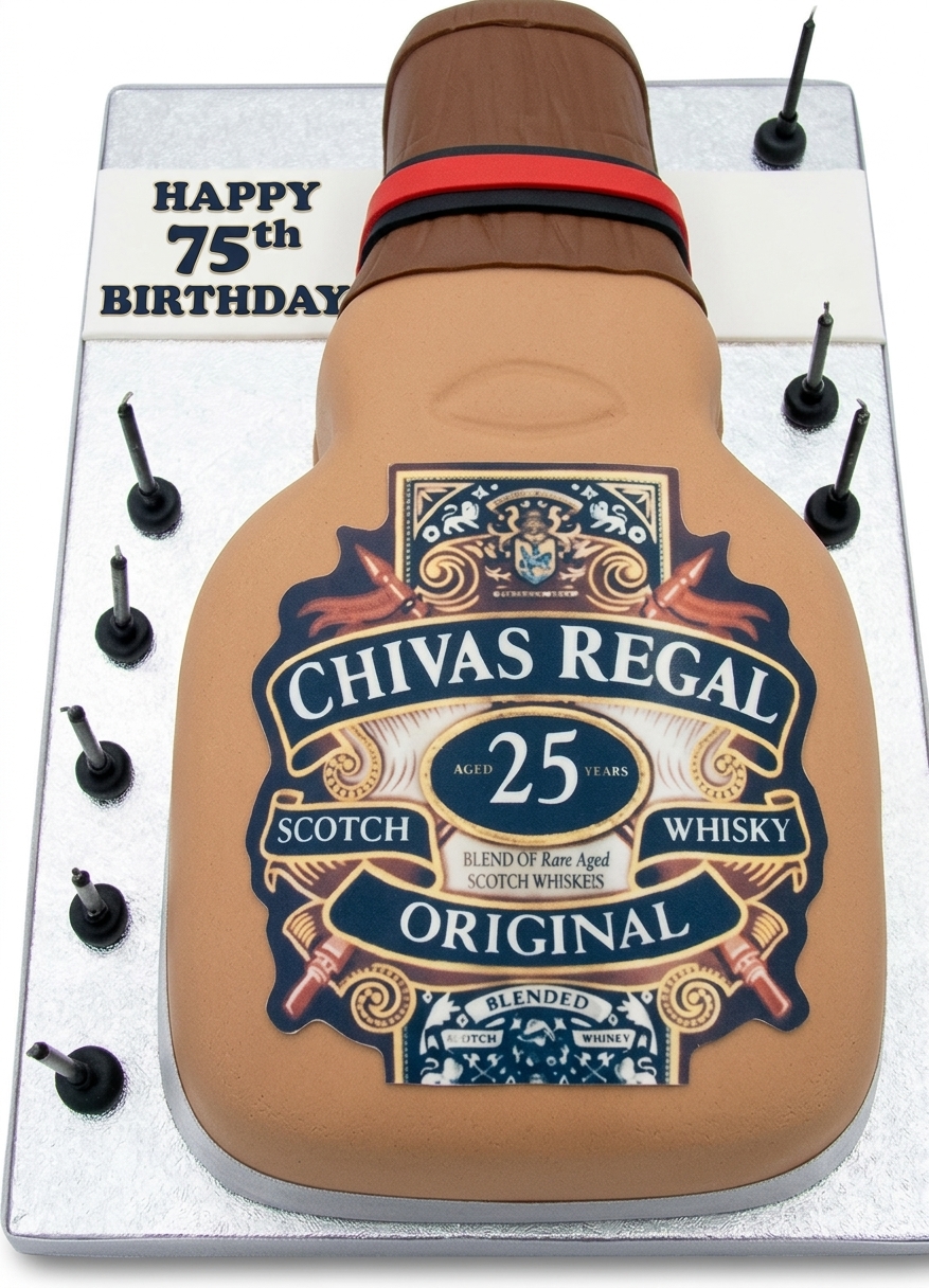 Chivas Regal Whisky Bottle Birthday Cake