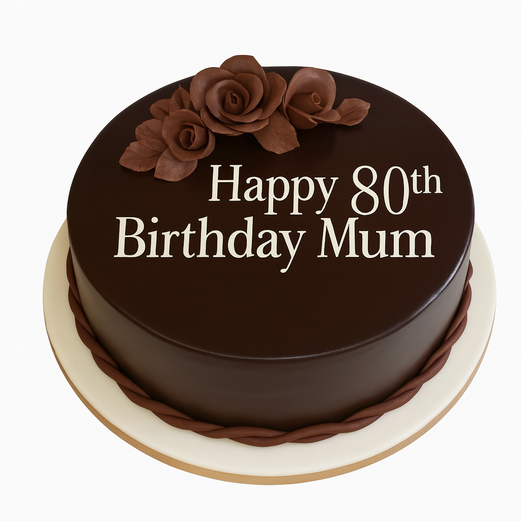 Chocolate 80th Birthday Mum Cake