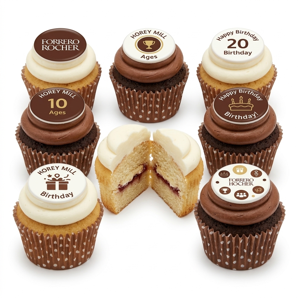 Personalised Birthday Cupcakes with Custom Toppers