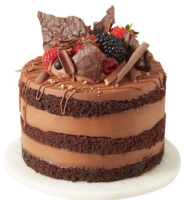 Chocolate Berries Topped Naked Cake