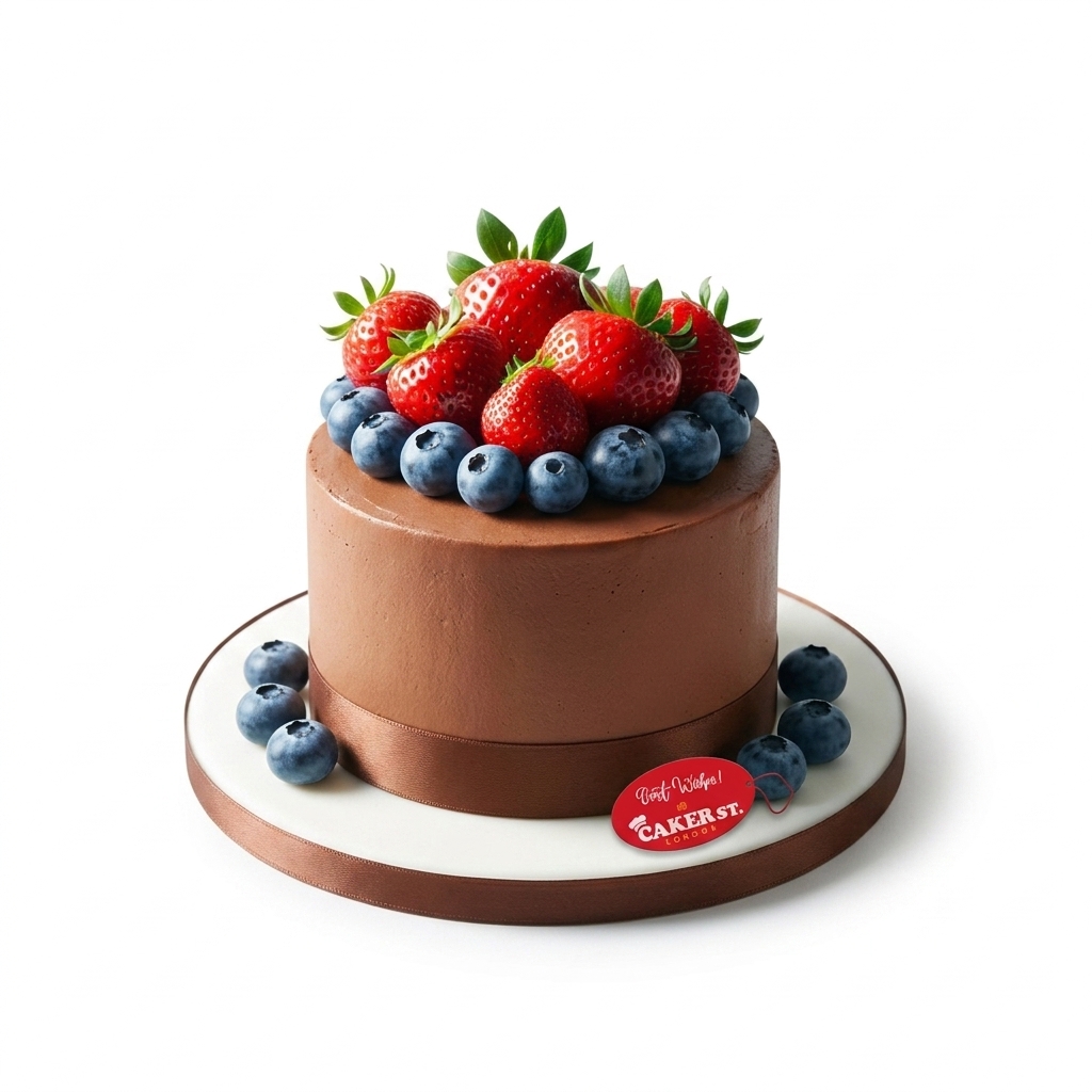 Chocolate & Fresh Berry Birthday Cake