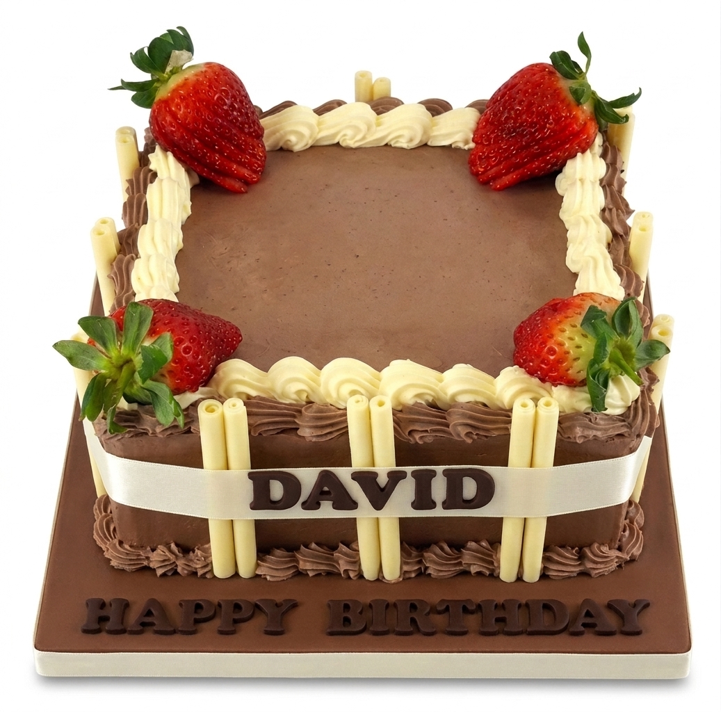 Classic Chocolate Strawberry Birthday Cake