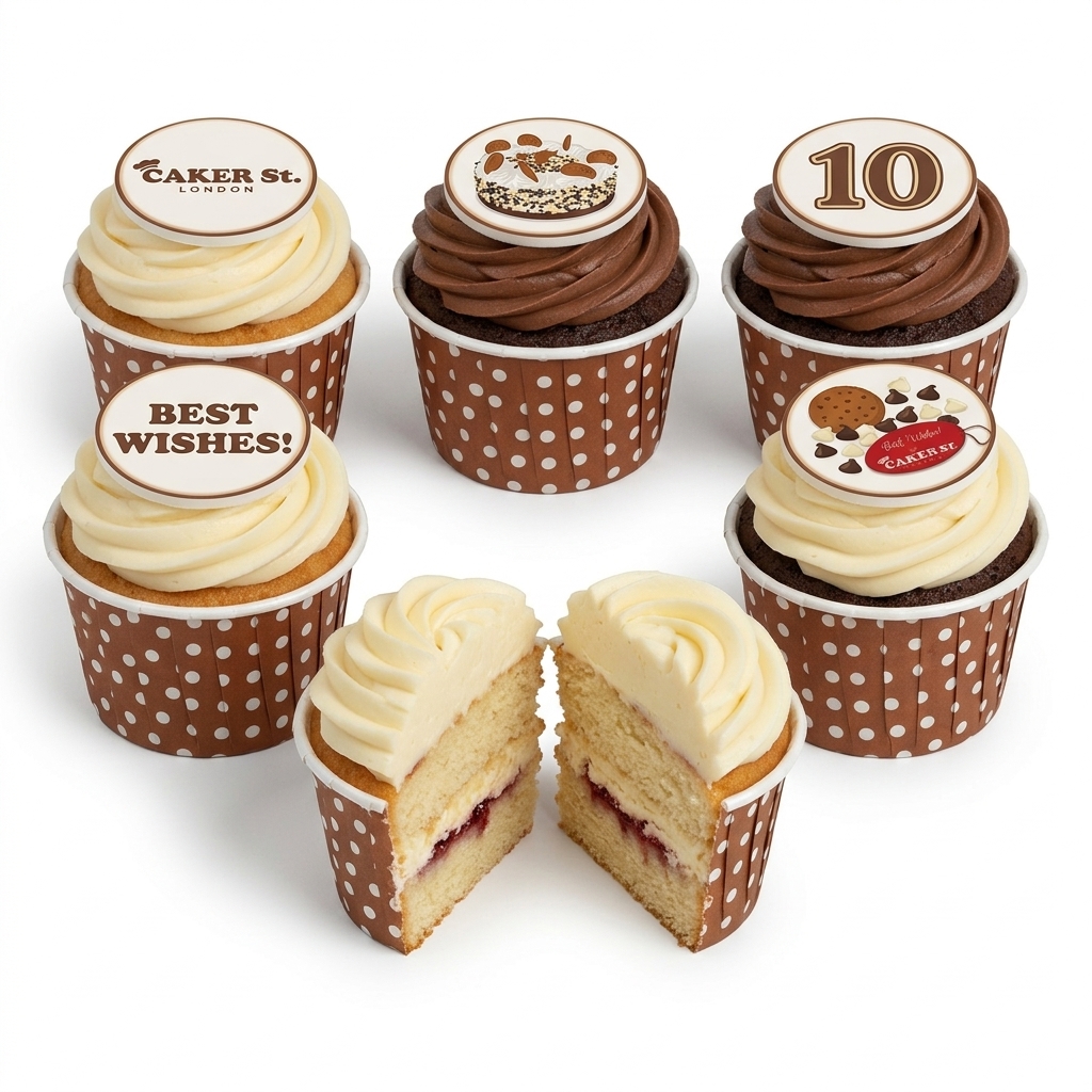 Personalised Birthday Cupcakes with Custom Age Topper