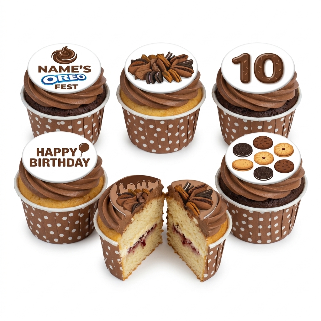 Oreo Cookie Birthday Cupcakes