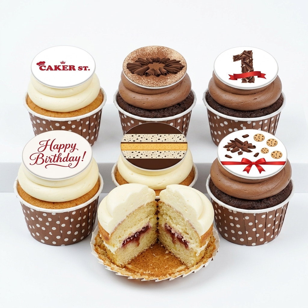 Chocolate Birthday Cupcakes with Custom Age Toppers