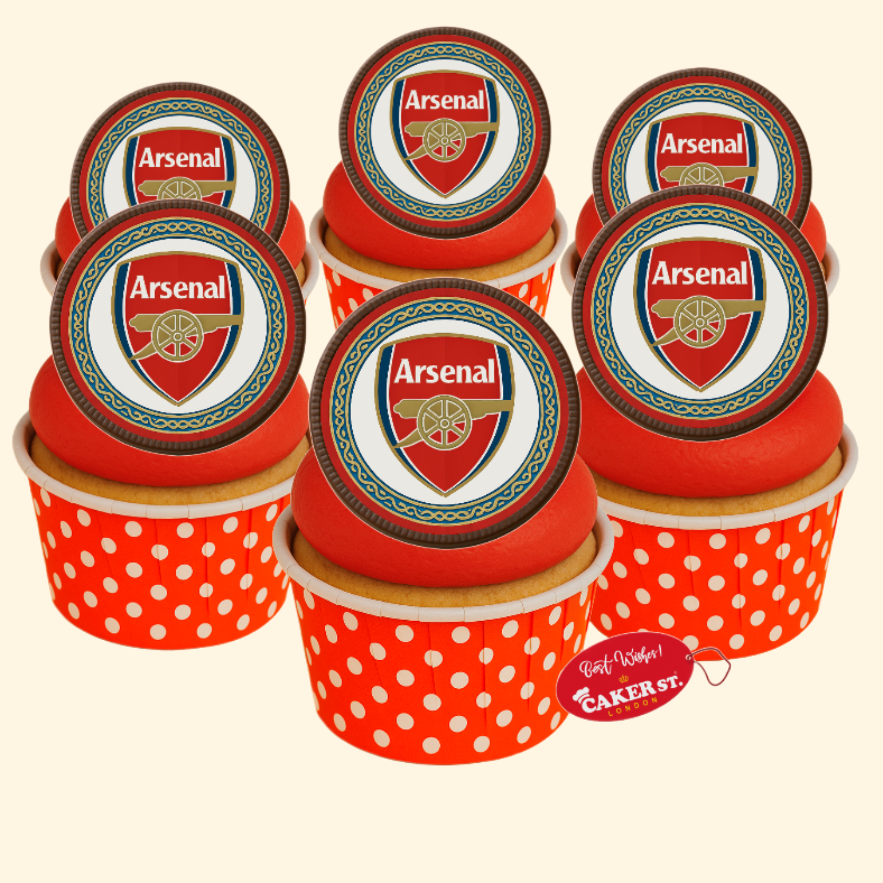 Chocolate Disc Arsenal Football Cupcakes 