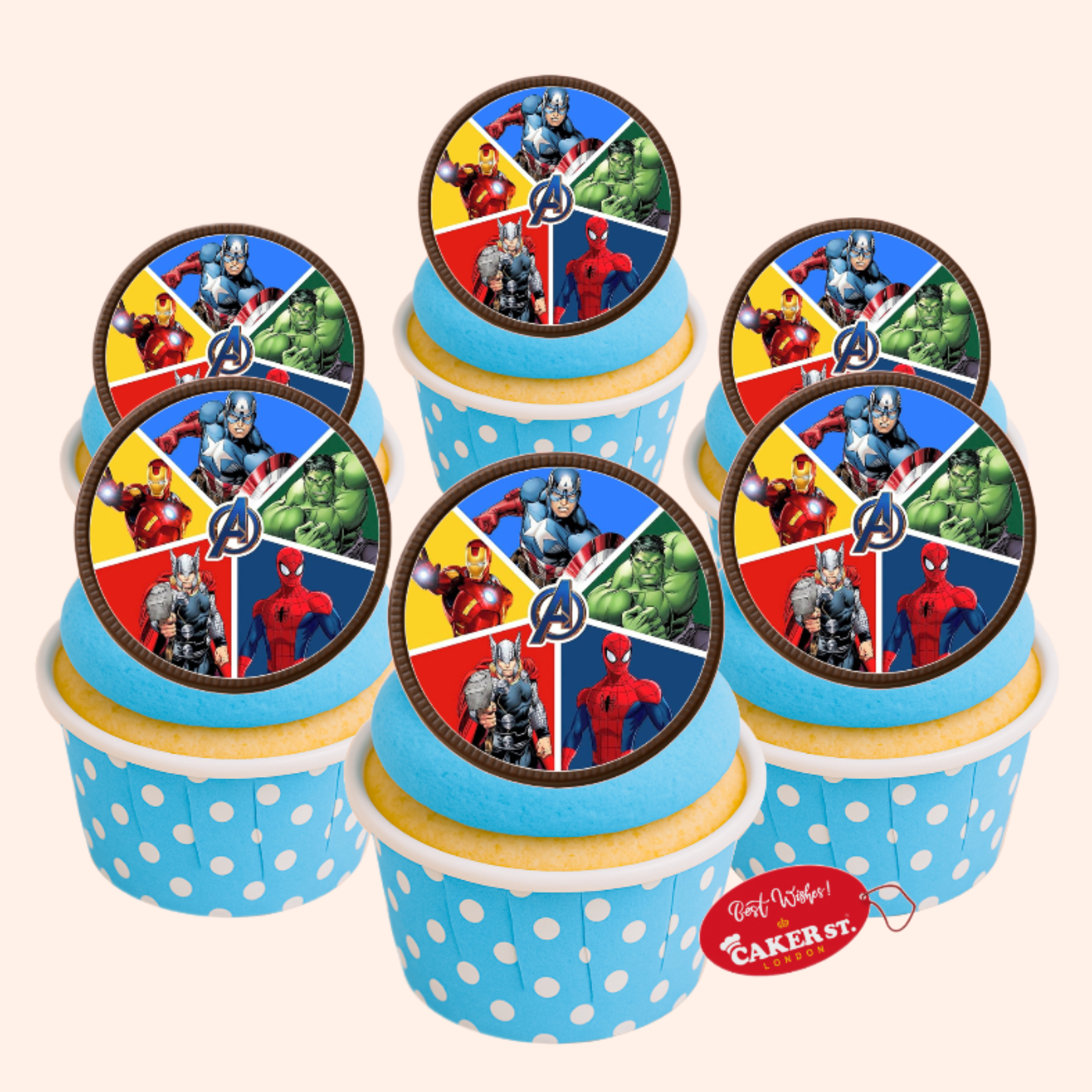 Chocolate Disc Avengers Theme Cupcakes