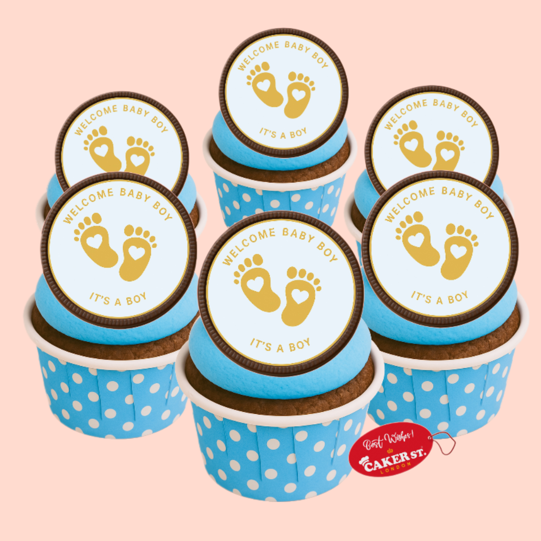 Chocolate Disc Baby Shower Cupcakes For Boys
