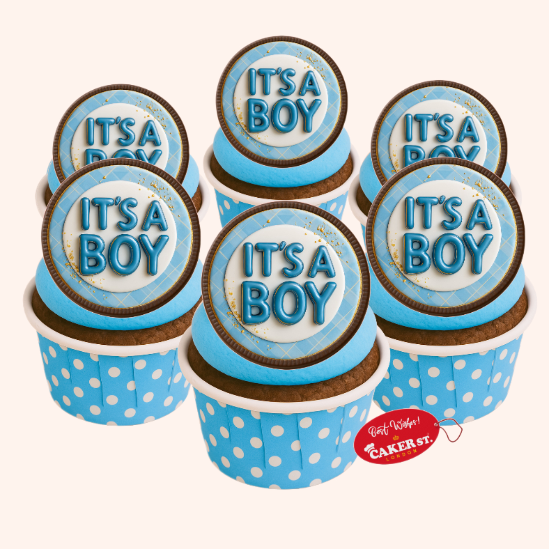 Chocolate Disc Baby Shower Cupcakes For Boys
