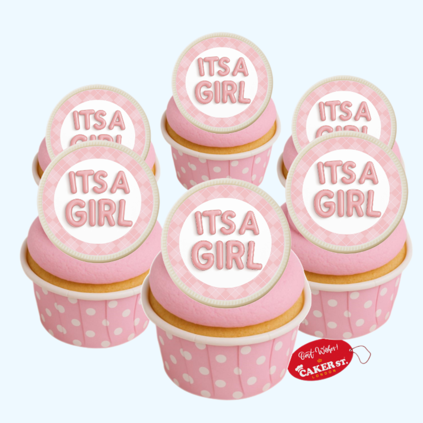 White Disc Baby Shower Cupcakes For Girls