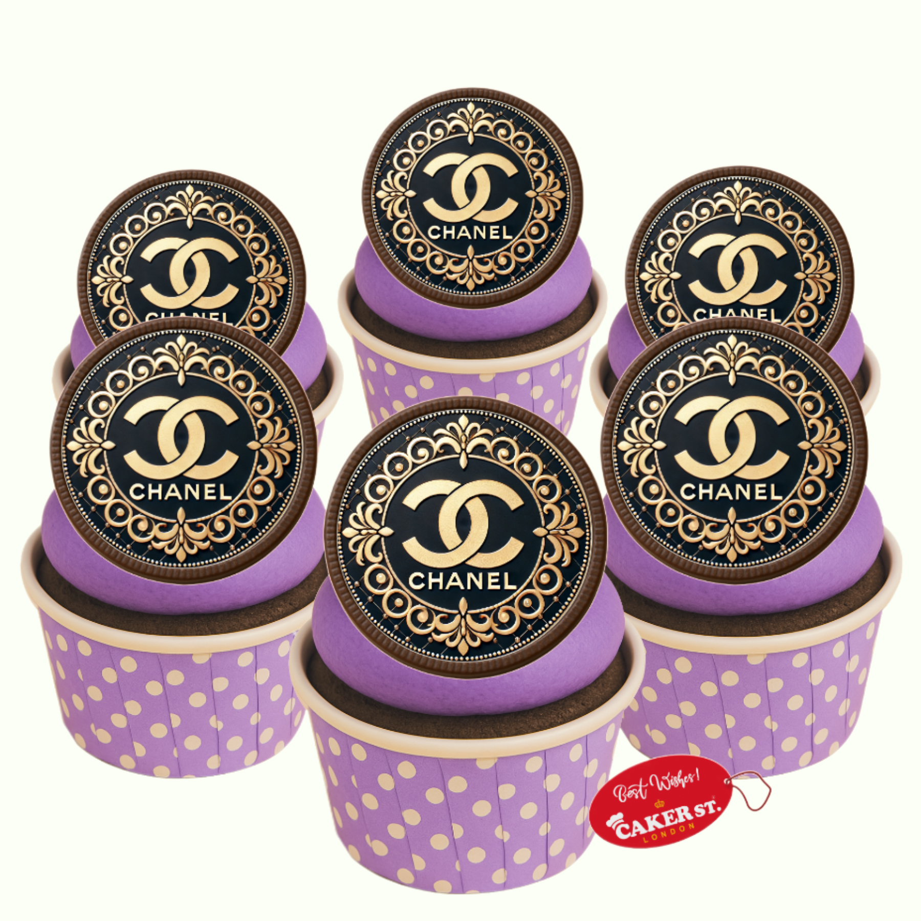 Chocolate Disc Chanel Themed Cupcakes