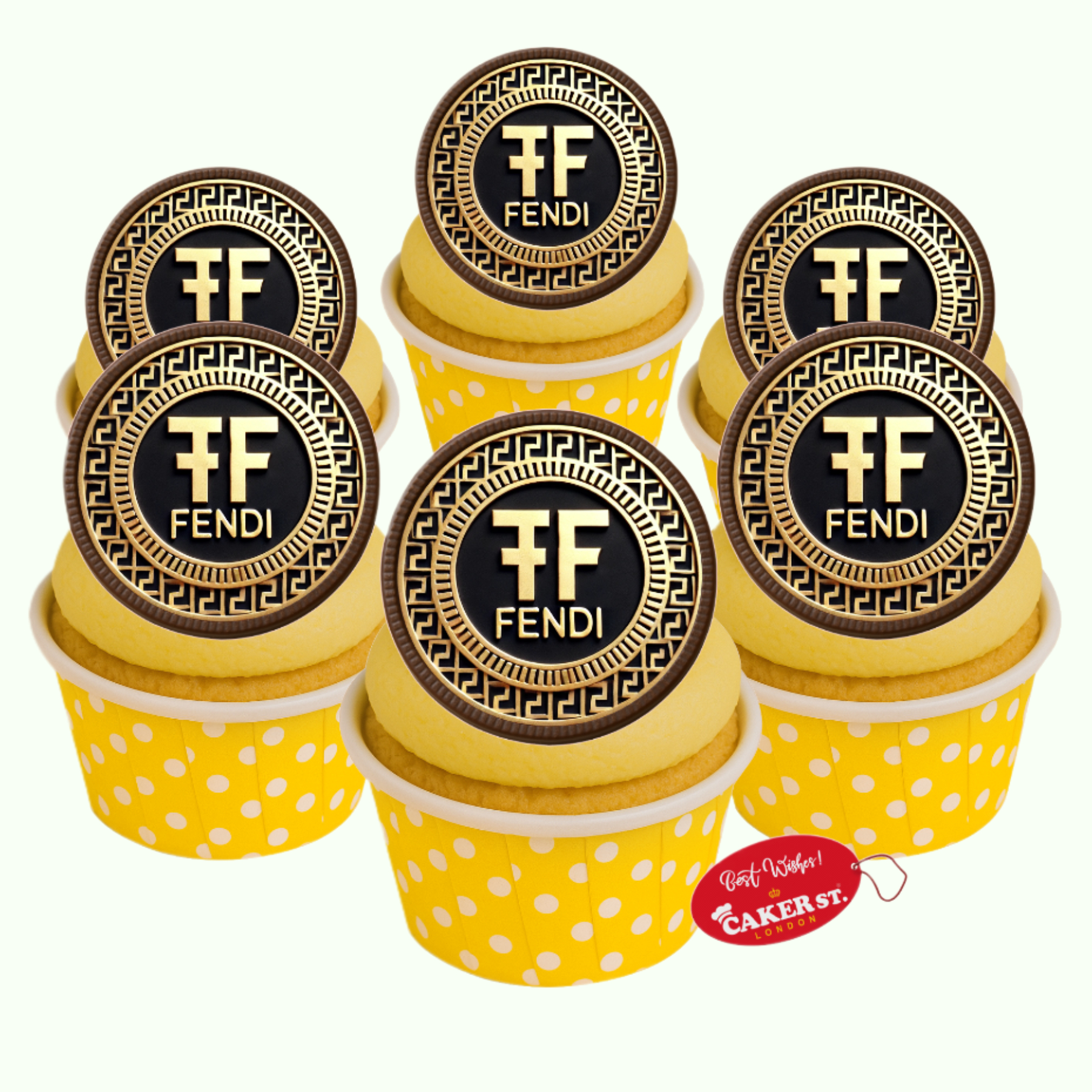 Chocolate Disc Fendi Themed Cupcakes