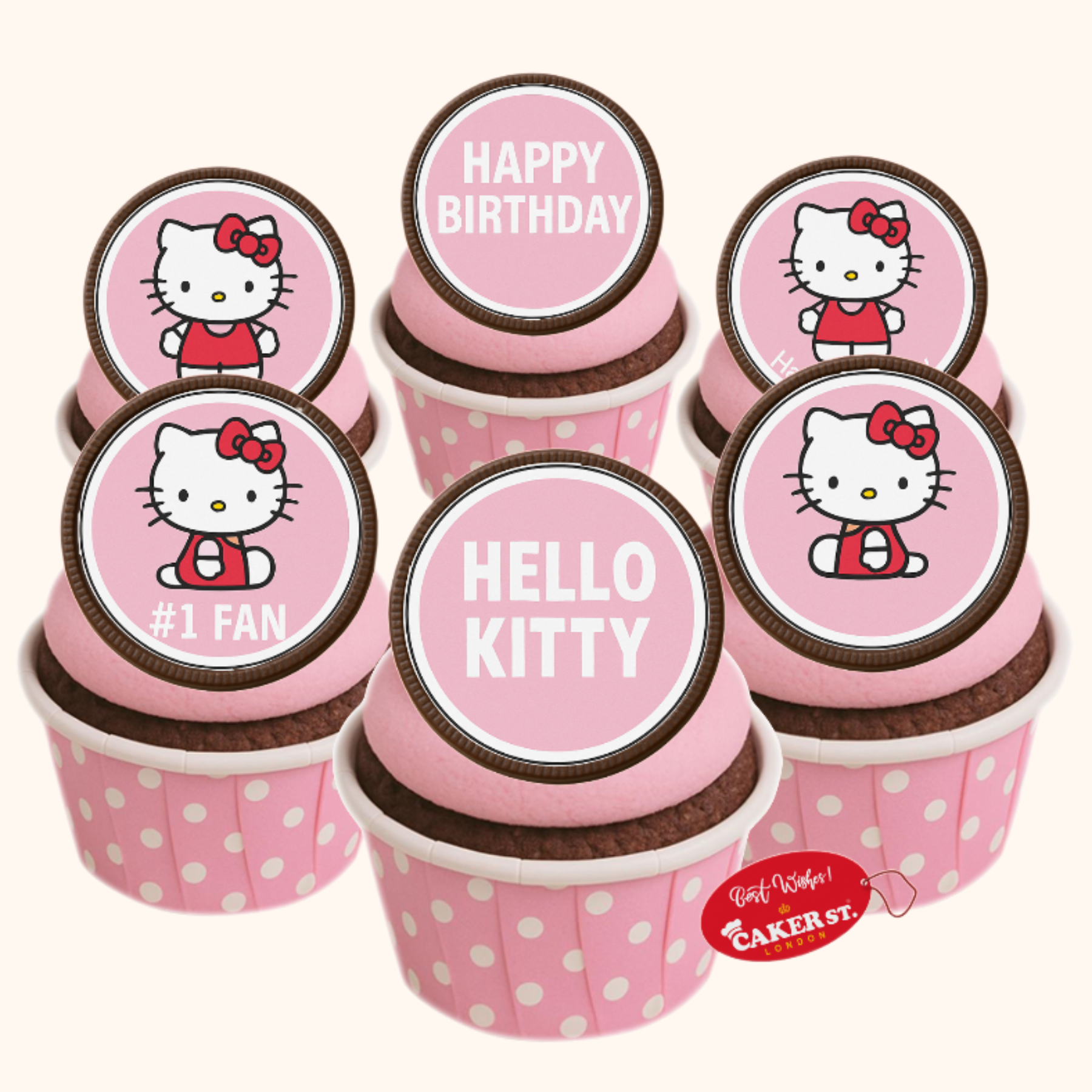 Chocolate Disc Hello Kitty Cupcakes