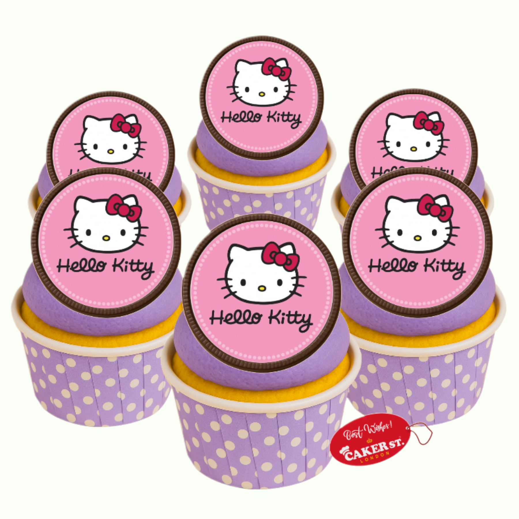 Chocolate Disc Hello Kitty Cupcakes