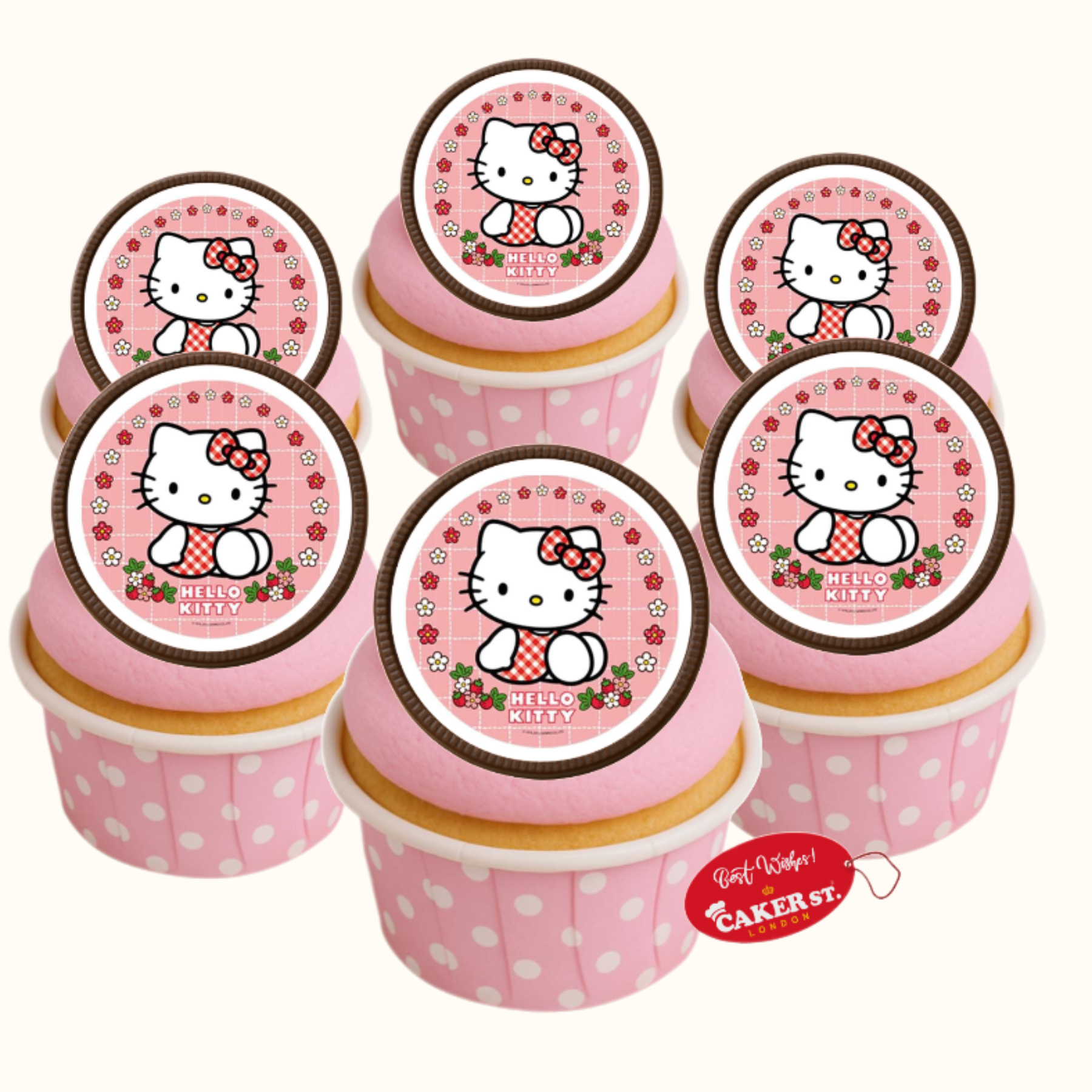 Chocolate Disc Hello Kitty Cupcakes