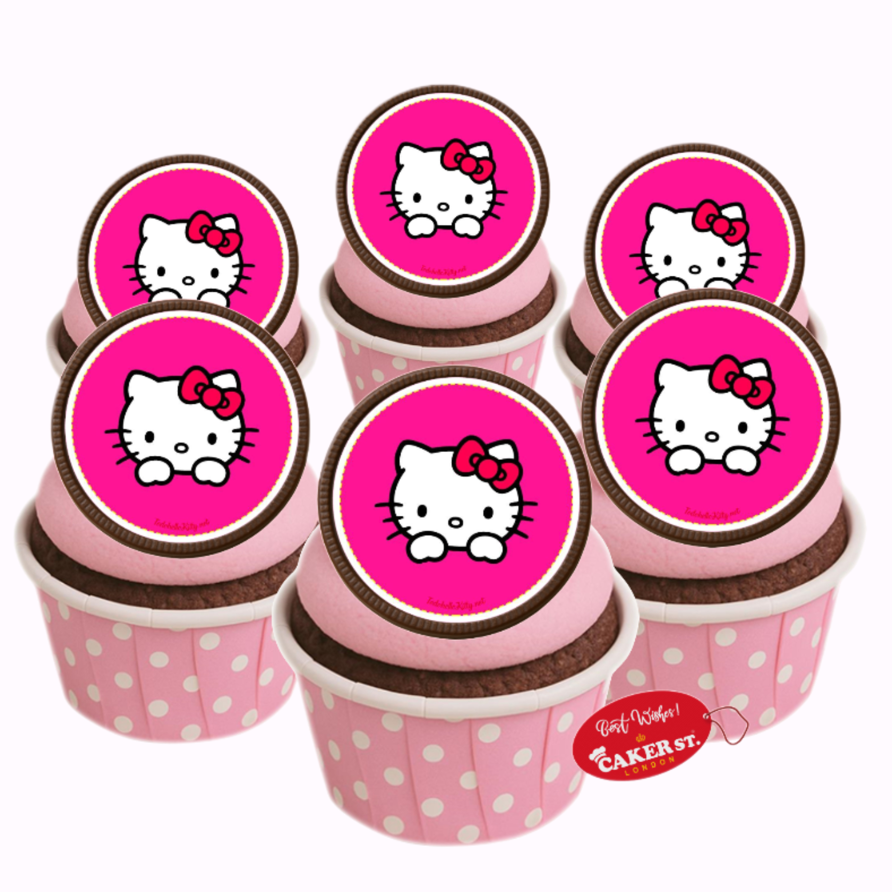 Chocolate Disc Hello Kitty Cupcakes