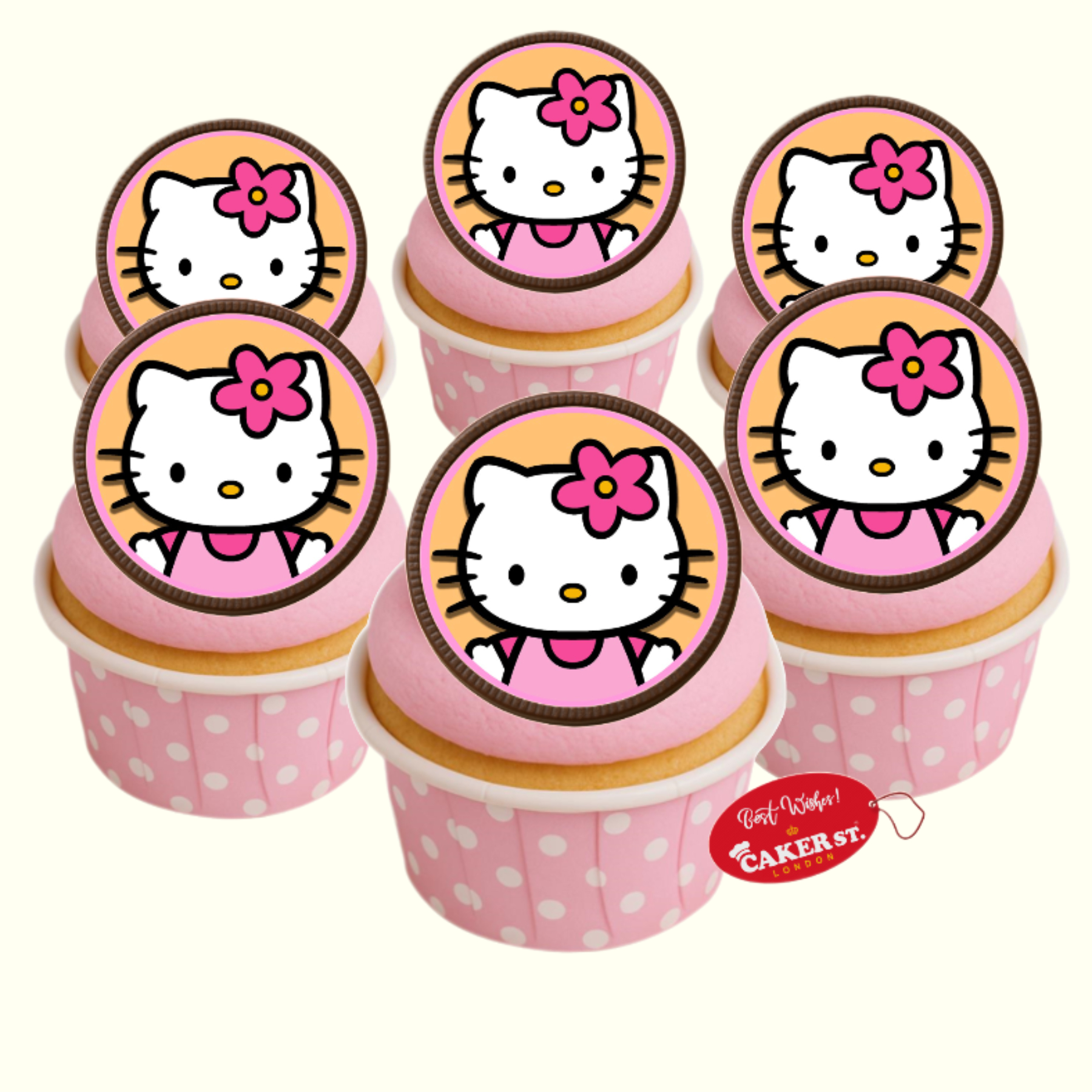 Chocolate Disc Hello Kitty Cupcakes