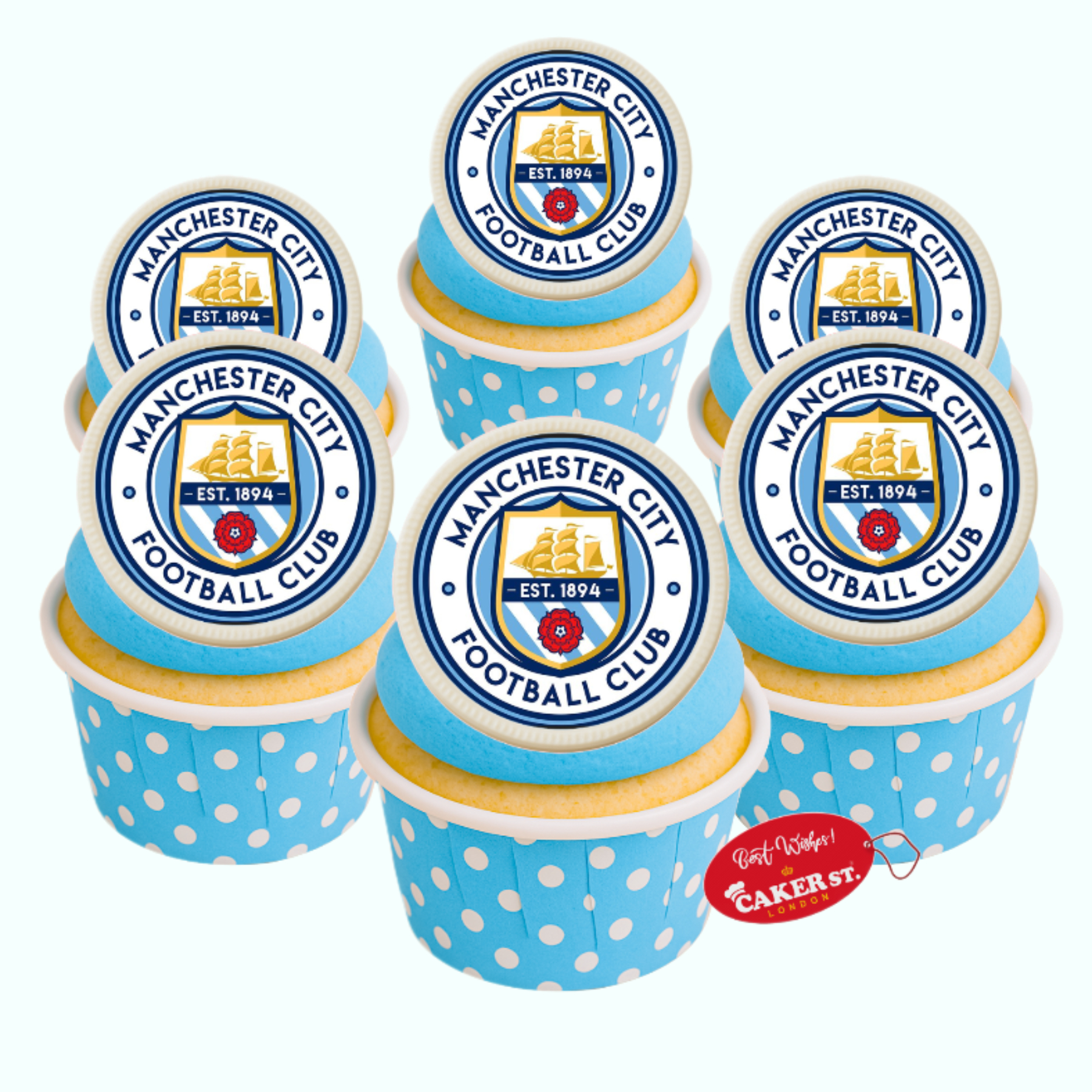 Chocolate Disc Manchester City Football Club Cupcakes 