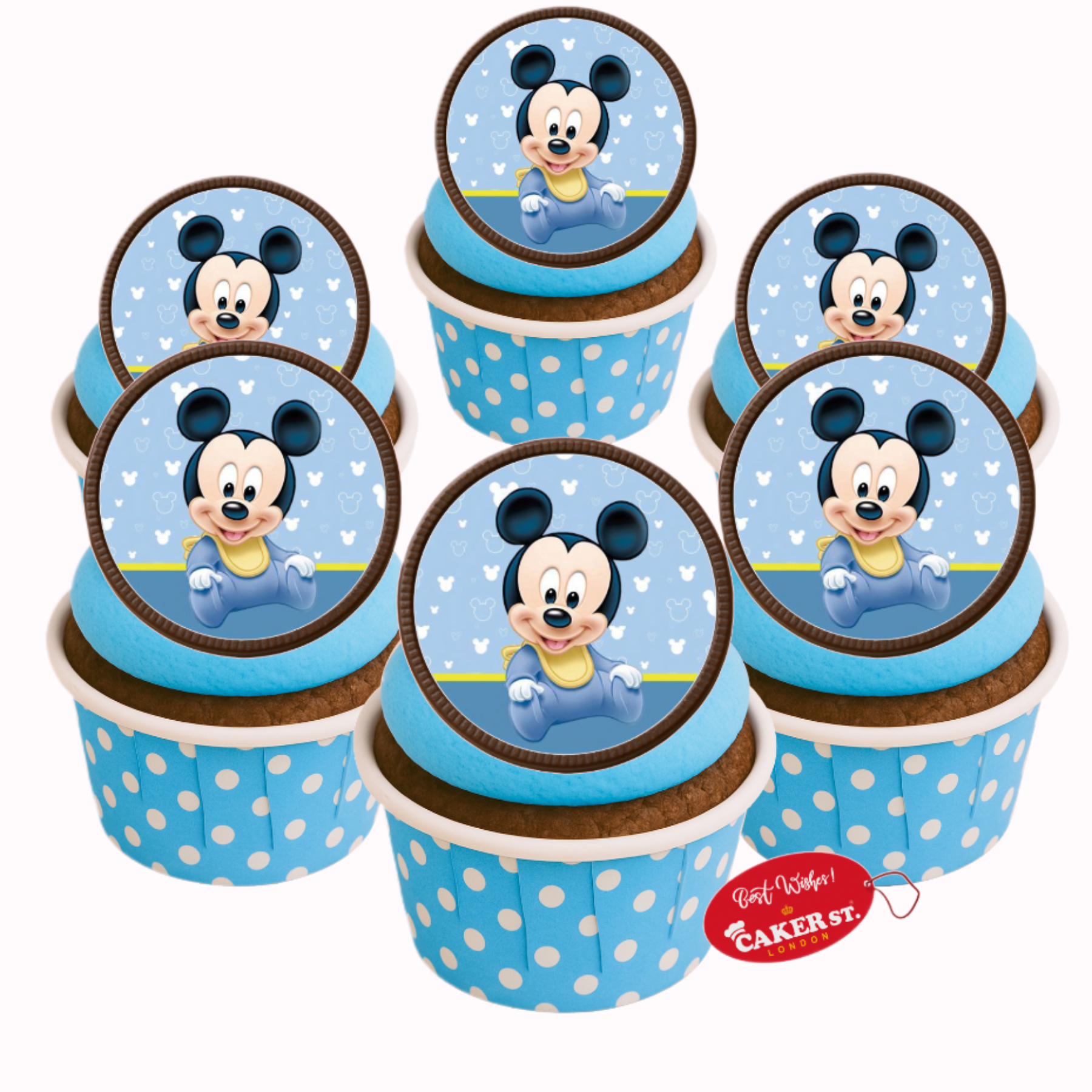 Chocolate Disc Mickey Mouse Themed Cupcakes