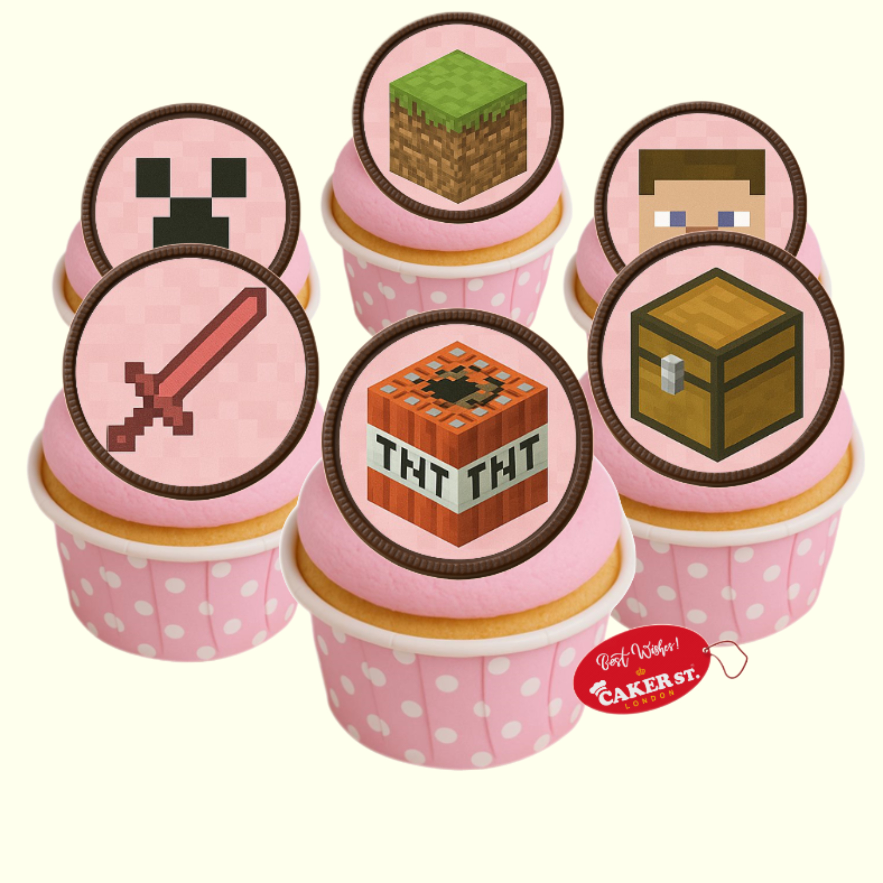 Chocolate Disc Minecraft Cupcakes