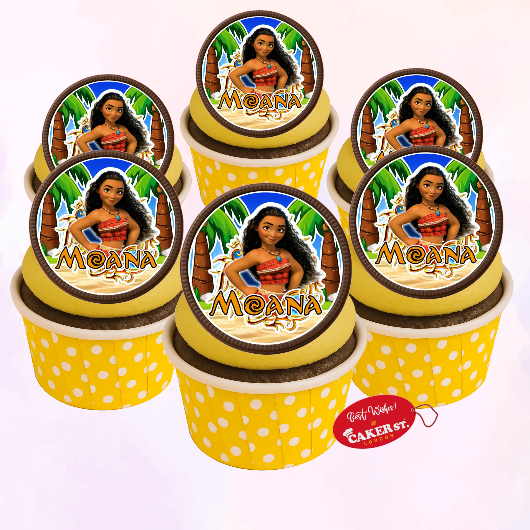 Chocolate Disc Moana Themed Cupcakes