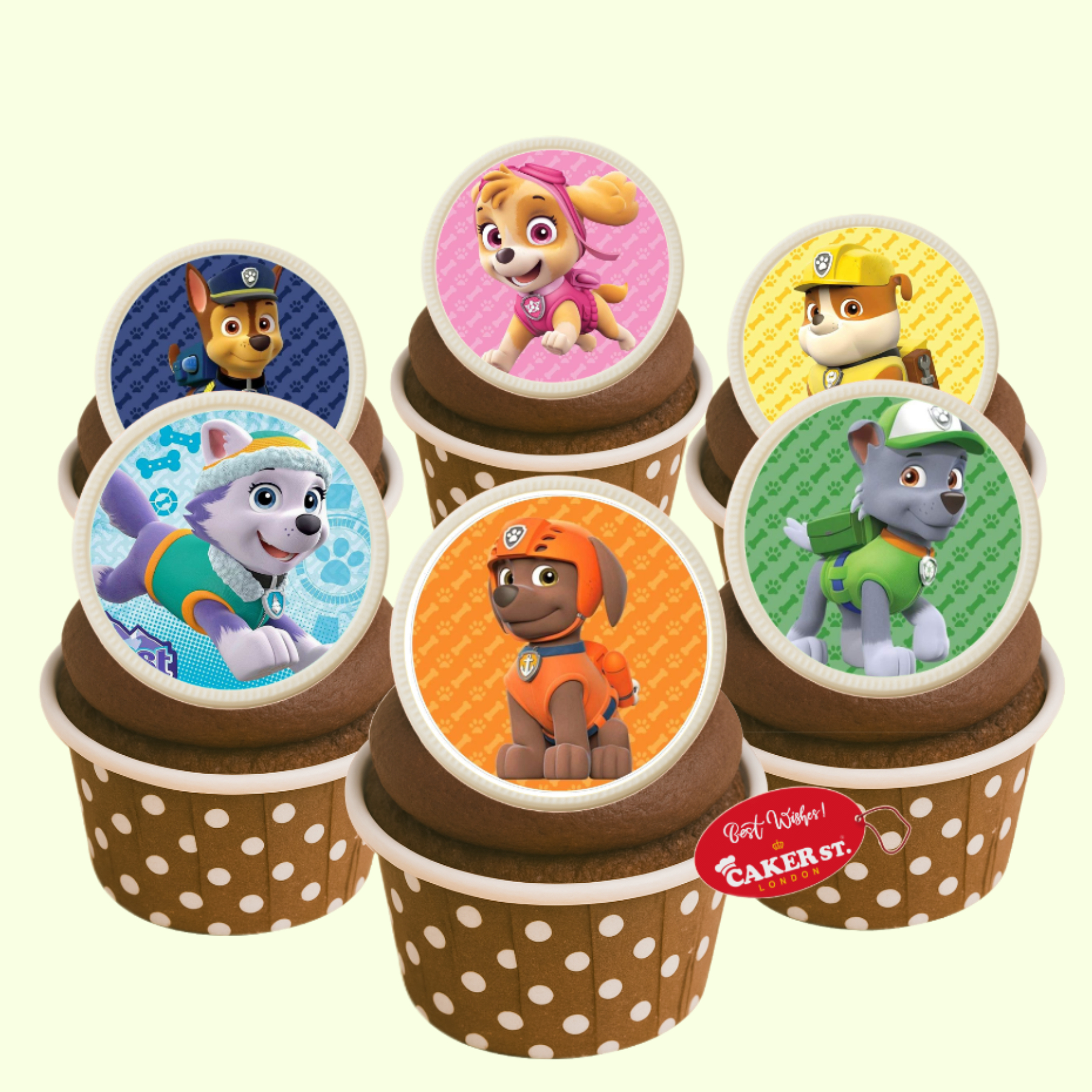 Chocolate Disc Paw Patrol Themed Cupcakes