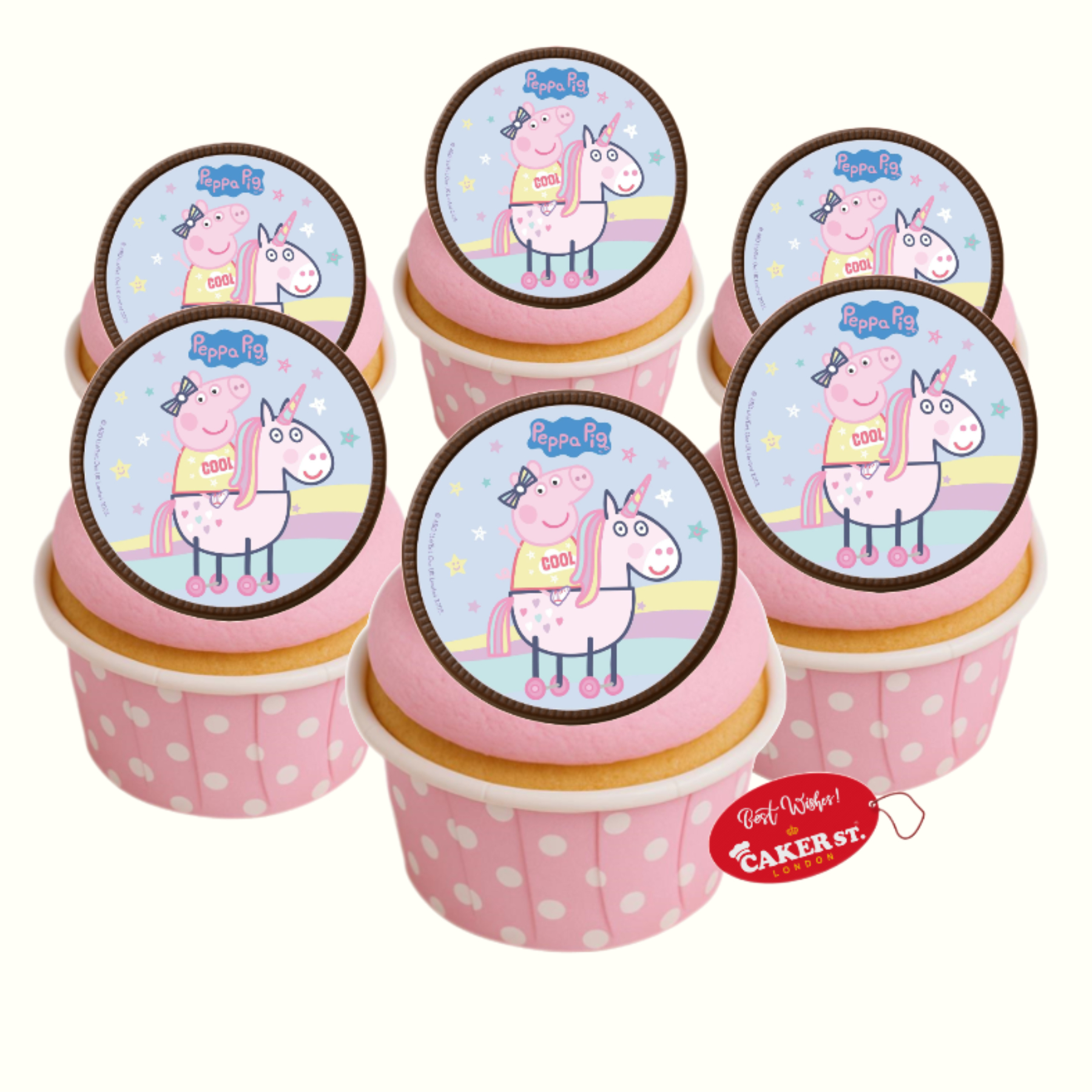Chocolate Disc Peppa Pig Theme Cupcakes