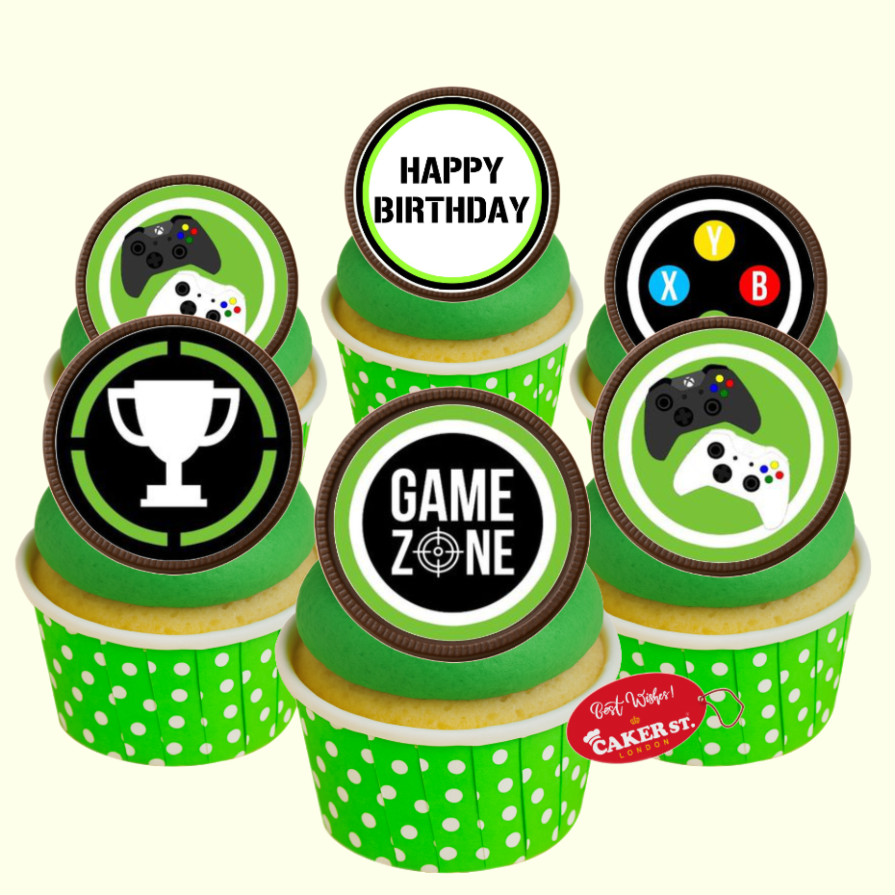 Chocolate Disc Playstation Themed Cupcakes 