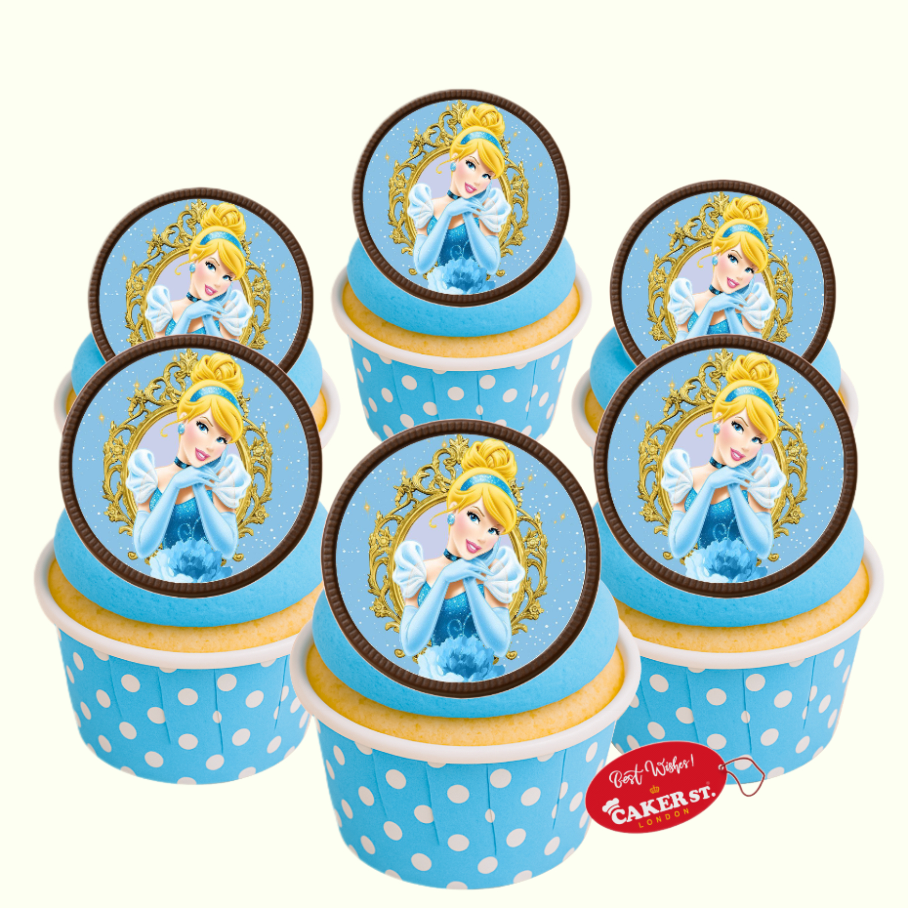 Chocolate Disc Princess  Cinderella Themed Cupcakes 